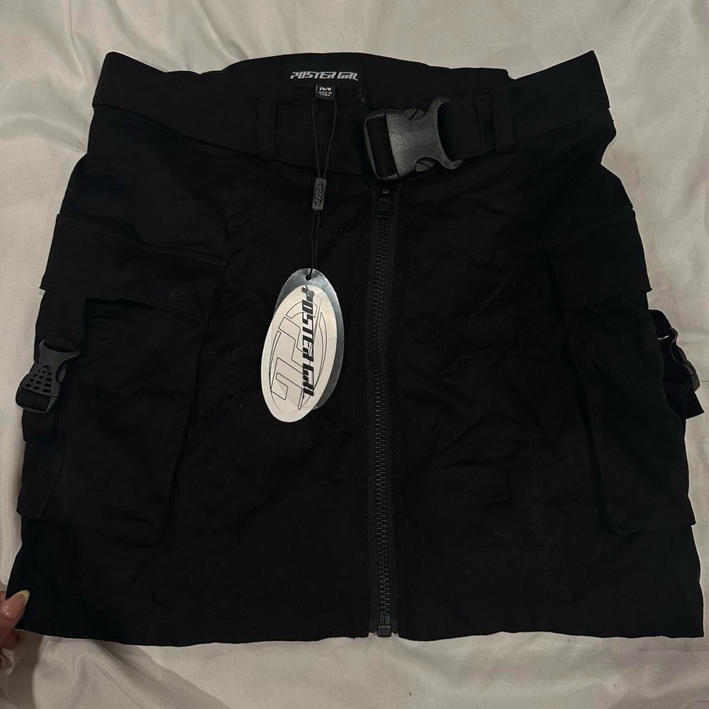 Black Mini Skirt with Belt